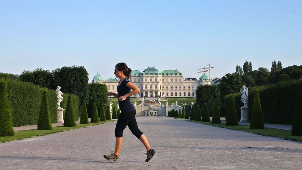 Jogging in the gardens of Belvedere Palace (Credit: Alexander Klein/AFP/Getty Images) Jogging in the gardens of Belvedere Palace (Credit: Alexander Klein/AFP/Getty Images)