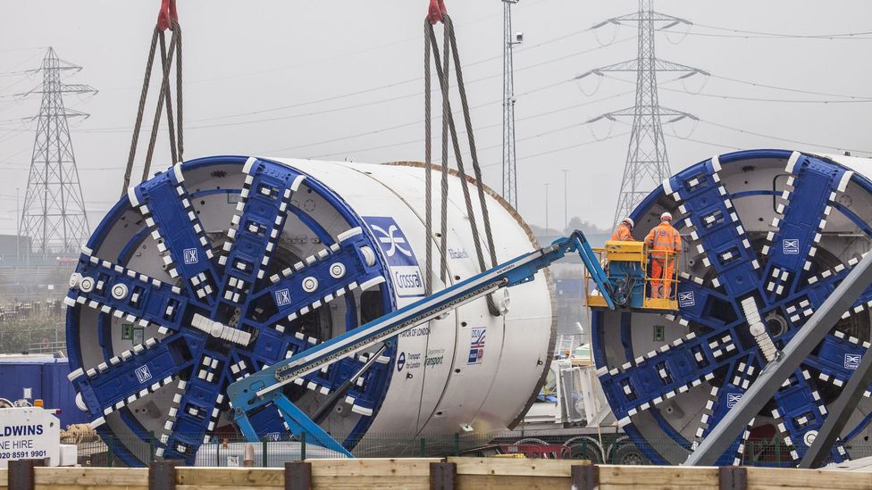 The giant-toothed diggers resemble something from science fiction films (Credit: Crossrail) The giant-toothed diggers resemble something from science fiction films (Credit: Crossrail)