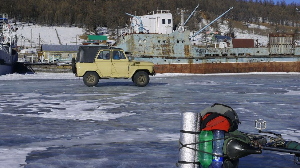 Parked on frozen Lake Khövsgöl (Credit: Stephen Fabes) Parked on frozen Lake Khövsgöl (Credit: Stephen Fabes)
