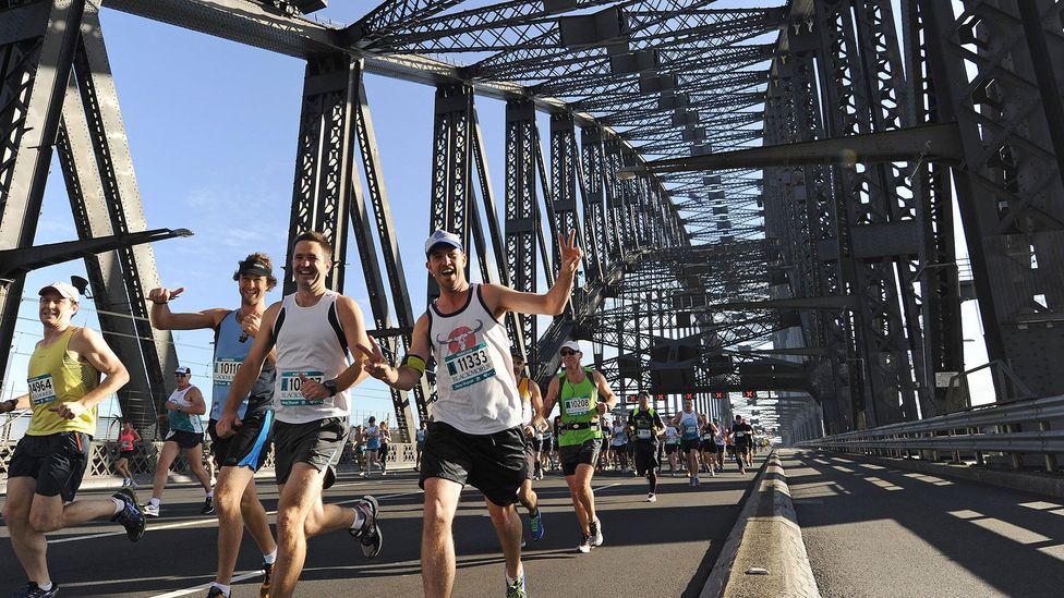 Sydney's Running Festival on the Harbour Bridge (Credit: Greg Wood/Getty)
