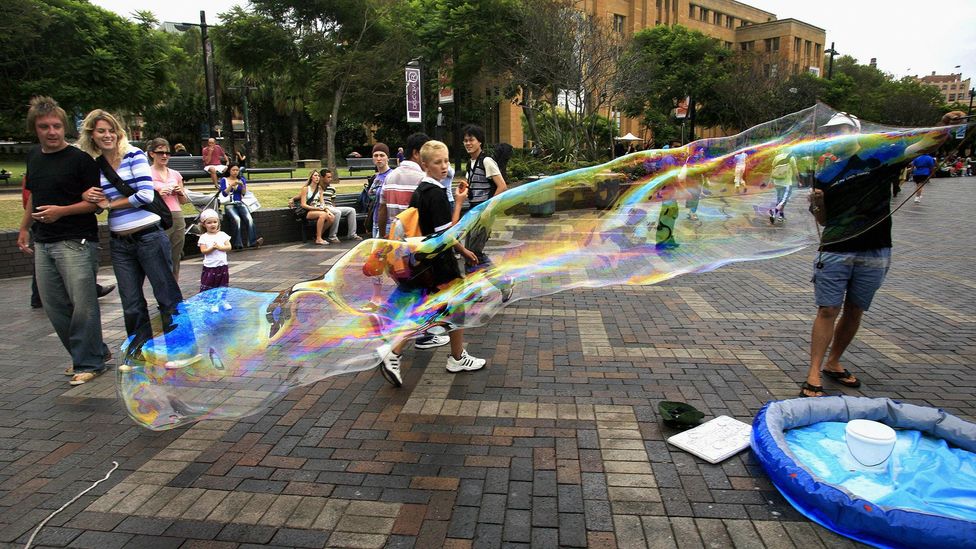 Making bubbles in Sydney's Circular Quay (Credit: David Hancock/Getty)