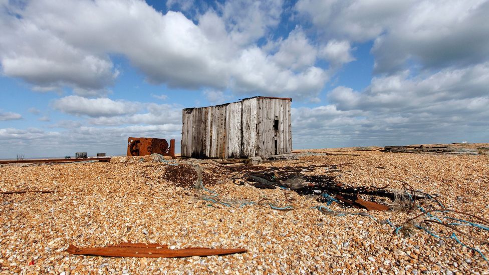 An abandoned shed lies on the beach at Dungeness; the ramshackle seaside town is home to a number of artists and creative types. (Credit: Jax10289/Thinkstock by Getty Images)