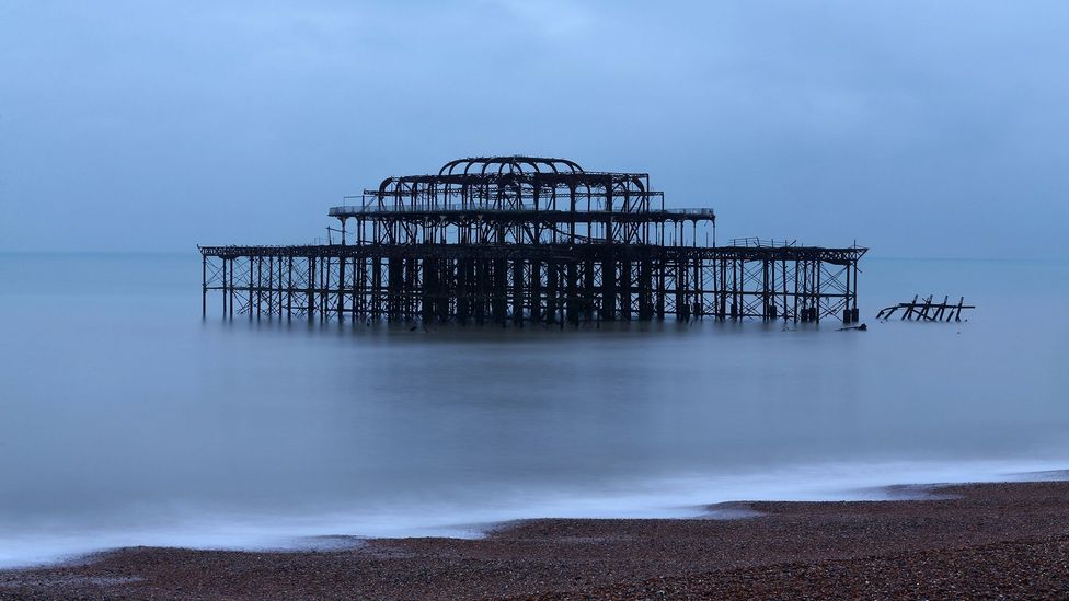 Brighton’s West Pier opened in 1866; it was closed to the public in 1975 for safety reasons and, in 2003, became the victim of two arson attacks (Credit: Oli Scarff/Getty Images)