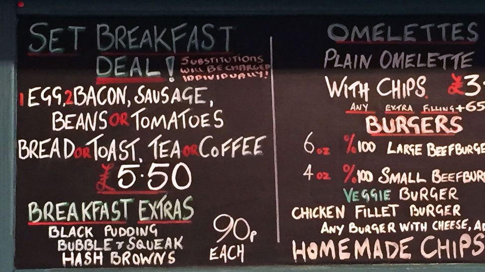 The Regency Cafe breakfast menu (Credit: David Farley)
