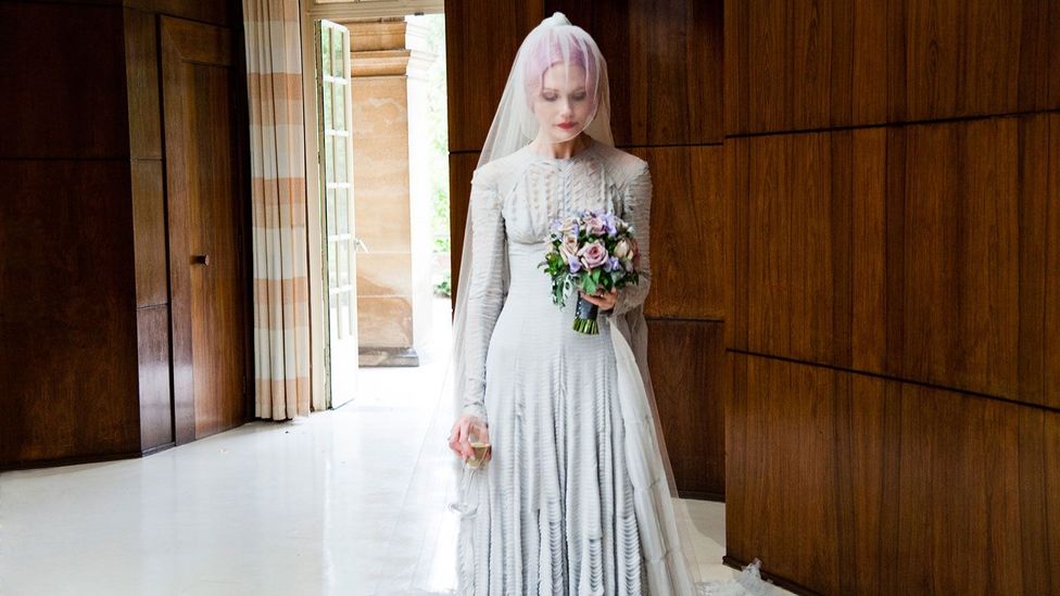 Gareth Pugh's retro-styled wedding dress for fashion director Katie Shillingford was recently displayed at London's Victoria & Albert Museum (Credit: Amy Gwatkin)