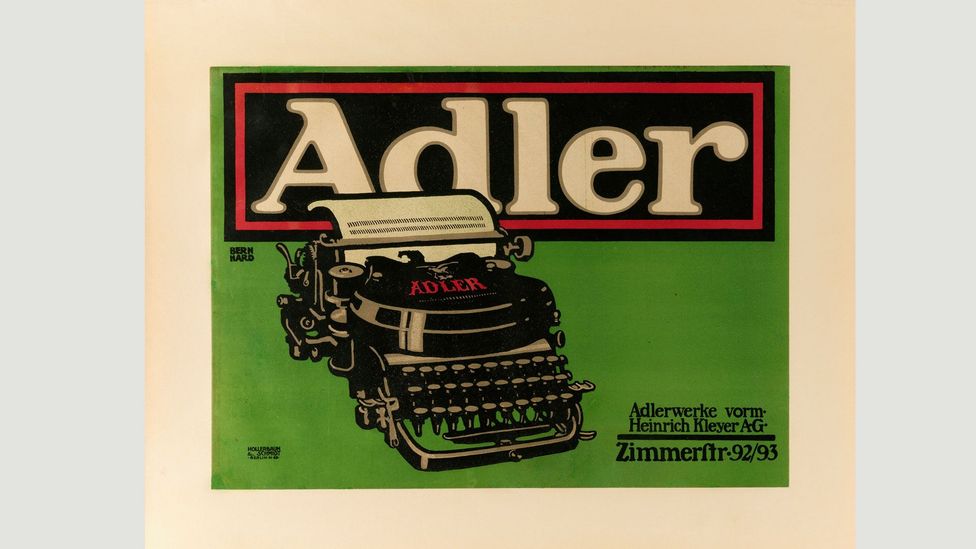 Lucian Bernhard established a bold style in the 1900s that mixed eye-catching fonts, flat colours and simplified objects (Credit: Cooper Hewitt Museum) Lucian Bernhard established a bold style in the 1900s that mixed eye-catching fonts, flat colours and simplified objects (Credit: Cooper Hewitt Museum)