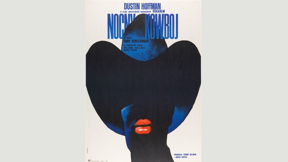 Poland has a lively poster design scene. This 1973 advertisement for Midnight Cowboy could not be more different from the film’s US marketing (Credit: Cooper Hewitt Museum) Poland has a lively poster design scene. This 1973 advertisement for Midnight Cowboy could not be more different from the film’s US marketing (Credit: Cooper Hewitt Museum)