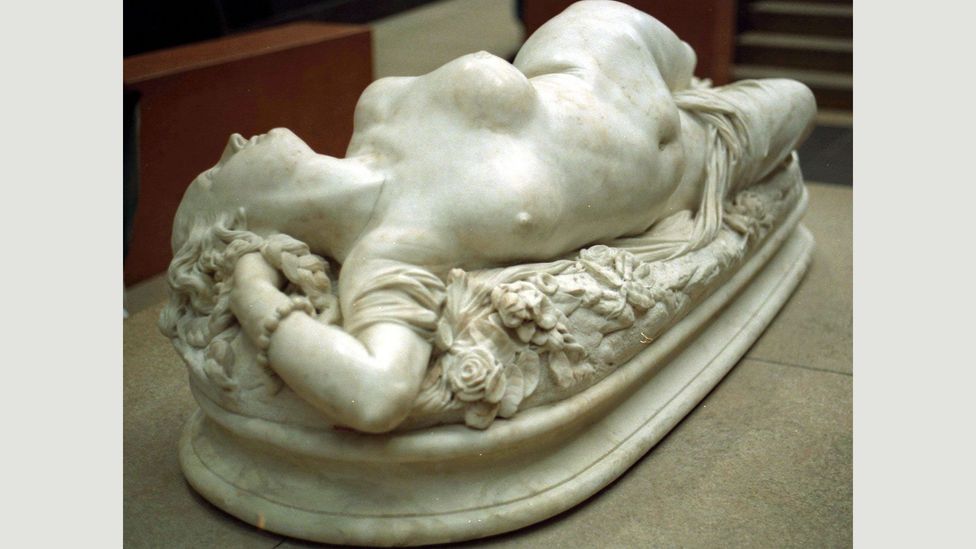 Woman Bitten by a Serpent from 1847 was produced from a naked cast of the famous courtesan Apollonie Sabatier’s body (Credit: Auguste Clésinger /CC BY-SA 2.0 fr)