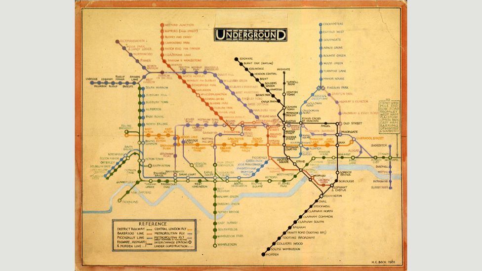 Harry Beck’s streamlined 1931 map of the London Underground echoes the era’s hunger for innovative modernity (Credit: TfL from the London Transport Museum collection) Harry Beck’s streamlined 1931 map of the London Underground echoes the era’s hunger for innovative modernity (Credit: TfL from the London Transport Museum collection)