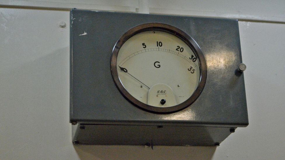 A dial in the control room shows the maximum G the device is capable of recreating (Credit: John Watkins)