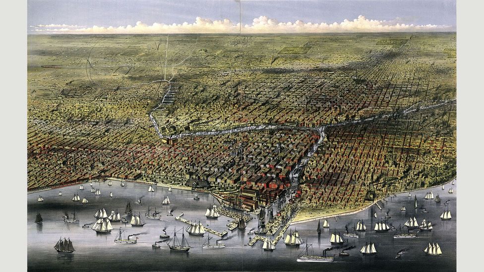 By the middle of the 19th Century Chicago had established itself as an important trading hub, with imports flowing in and exports out (Credit: PAC/Alamy Stock Photo) By the middle of the 19th Century Chicago had established itself as an important trading hub, with imports flowing in and exports out (Credit: PAC/Alamy Stock Photo)