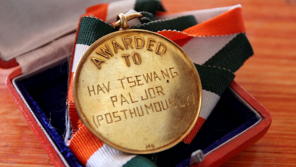 A medal awarded after Paljor's death