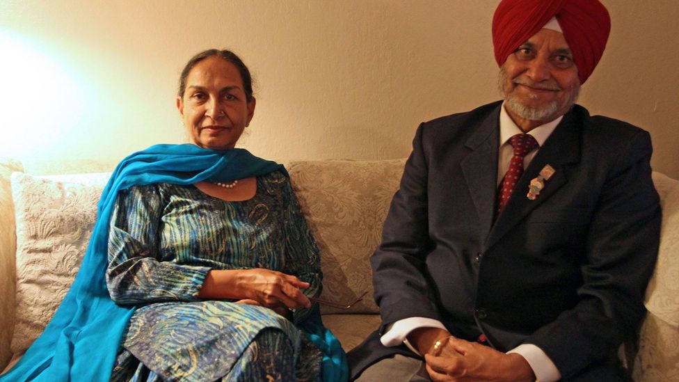 Mohinder Singh and his wife at their home outside of San Francisco