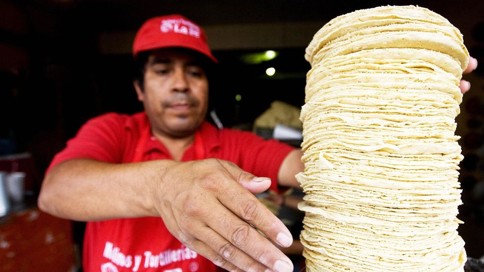 Chewy corn tortillas offer texture to tacos (Credit: Ronaldo Schemidt/Getty) Chewy corn tortillas offer texture to tacos (Credit: Ronaldo Schemidt/Getty)