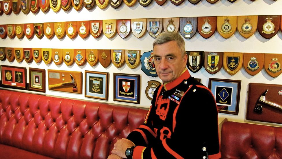 Chief Yeoman Warder Alan Kingshott sits inside the Yeoman Warders Club, the Tower of London’s private pub (Credit: John Lee) Chief Yeoman Warder Alan Kingshott sits inside the Yeoman Warders Club, the Tower of London’s private pub (Credit: John Lee)
