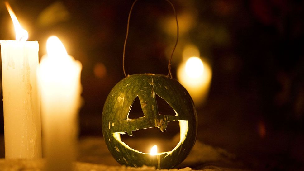 Without any classic orange pumpkins, carvers get creative with calabaza Credit: Chico Sanchez/Alamy)