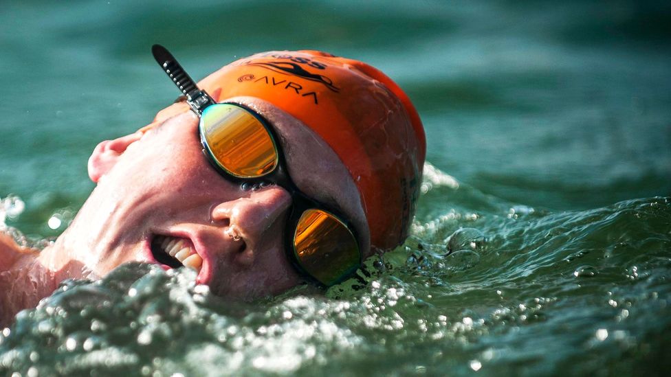 Simon Holliday swims from Hong Kong to Macau for water conservation awareness (Credit: Ocean Recovery Alliance)
