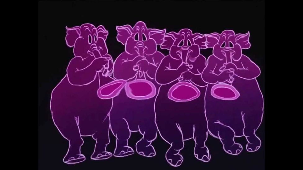 Dumbo’s pink elephants sequence shows how surreal and abstract touches made it into even Disney’s more family-friendly films in the ‘40s (Credit: Walt Disney Productions)