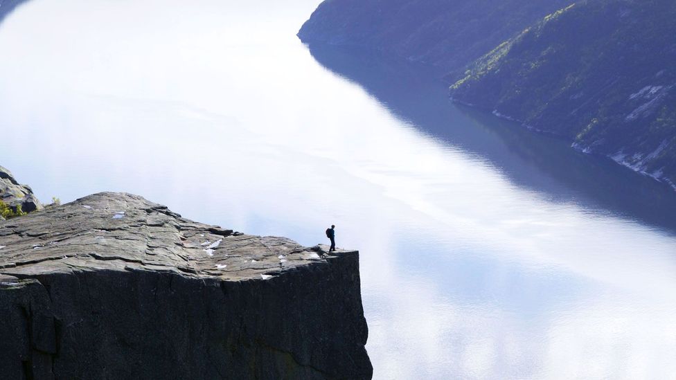Preikestolen, or Pulpit Rock, towers over Lysefjorden (Credit: David Robertson/Alamy) Preikestolen, or Pulpit Rock, towers over Lysefjorden (Credit: David Robertson/Alamy)