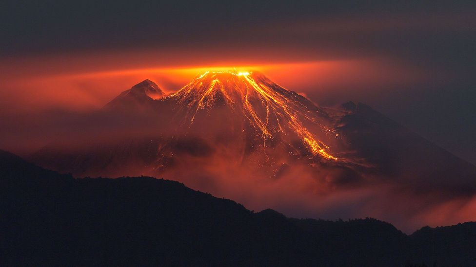 At 3,500m, the active Reventador volcano erupts – at night, you can see lava and melted rocks thrown with huge power (Credit: Jeff Cundith)