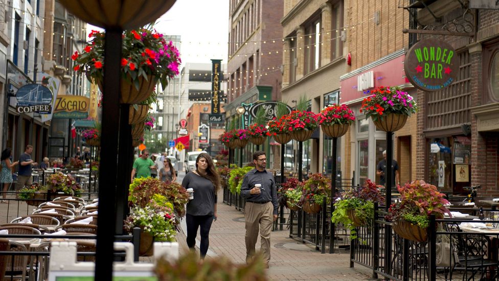 Cafes and pubs dot Cleveland's East 4th Street (Credit: Jeff Swensen/Getty) Cafes and pubs dot Cleveland's East 4th Street (Credit: Jeff Swensen/Getty)