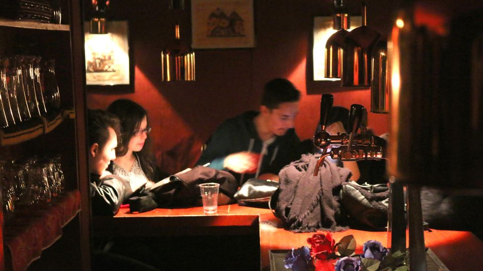 The bar’s low lights evoke the mystical nature of the Tamango drink (Credit: Nicola Busca) The bar’s low lights evoke the mystical nature of the Tamango drink (Credit: Nicola Busca)