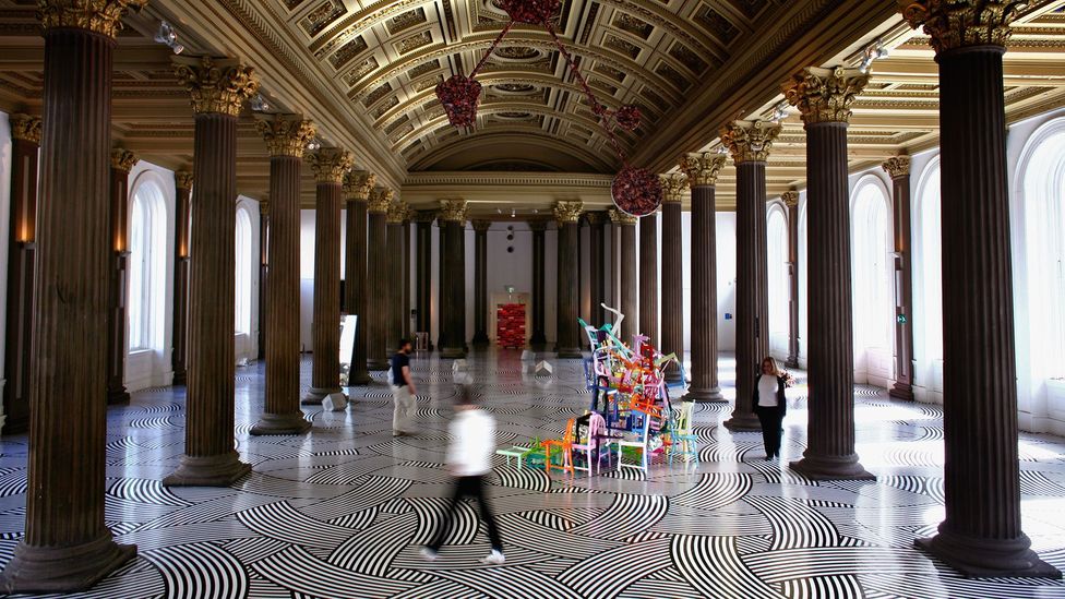 An installation by Turner Prize-nominated Scottish artist Jim Lambie at the Gallery of Modern Art in Glasgow (Credit: Jeff J Mitchell/Getty Images)