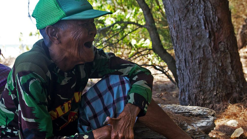 Even though he is blind, Daeng Abu still lights up at the memory of the reef (Credit: Theodora Sutcliffe)