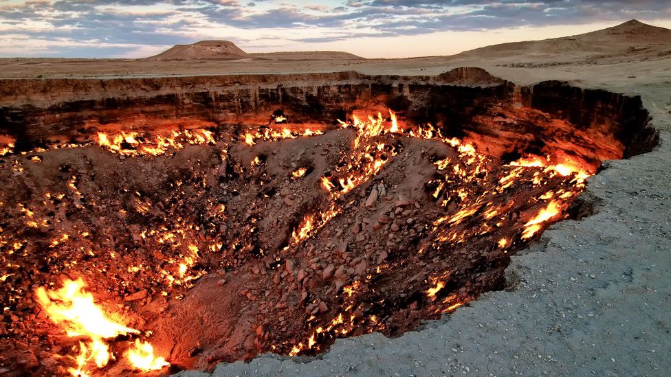 This 30m-deep crater has been named the “Door to Hell” (Credit: Daniel Kreher/Alamy)