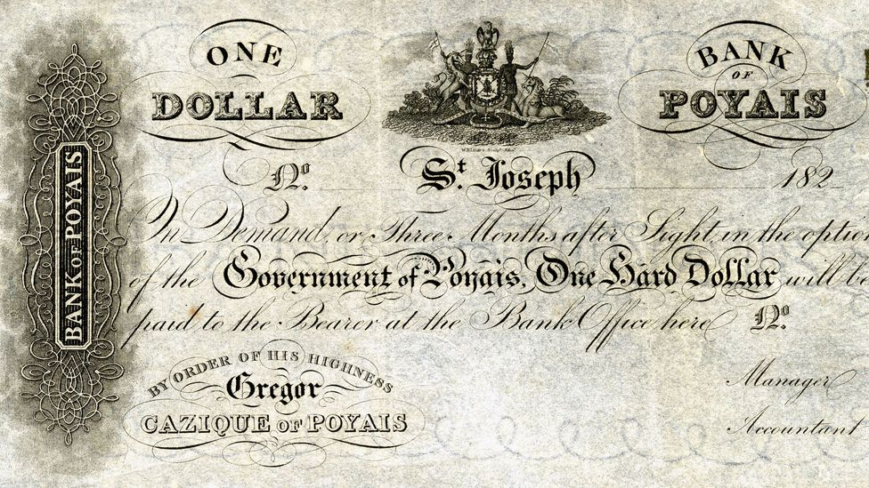 MacGregor designed currency that was supposedly used in his fictional land (Credit: National Museum of American History/Wikipedia)
