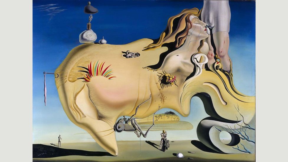 It has been suggested that the rock resembling a face in Dalí’s The Great Masturbator of 1929 was inspired by The Garden of Earthly Delights (Credit: Salvador Dali/Wikipedia) It has been suggested that the rock resembling a face in Dalí’s The Great Masturbator of 1929 was inspired by The Garden of Earthly Delights (Credit: Salvador Dali/Wikipedia)
