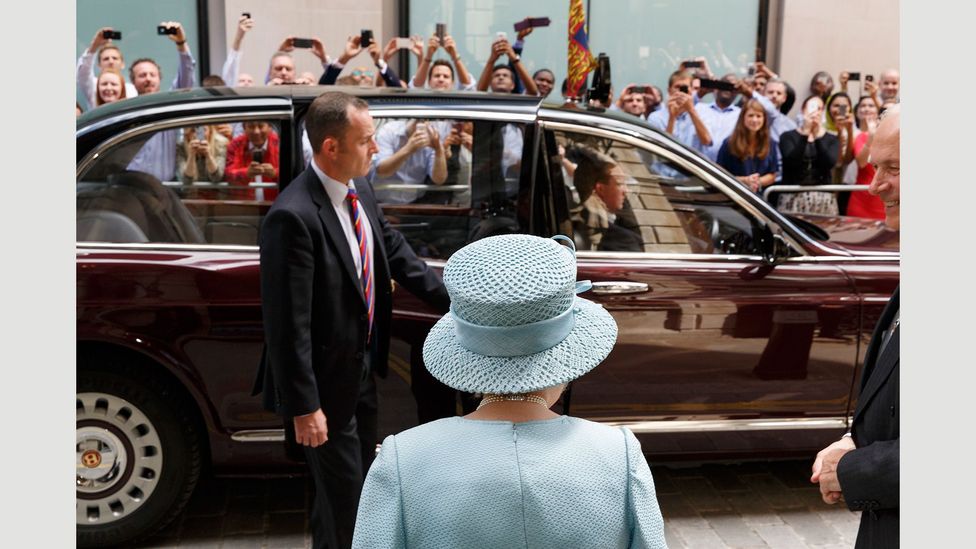 The Queen visits the Drapers’ Livery Hall for the 650th anniversary of the Drapers’ Company in 2014 (Credit: Martin Parr/Magnum Photos) The Queen visits the Drapers’ Livery Hall for the 650th anniversary of the Drapers’ Company in 2014 (Credit: Martin Parr/Magnum Photos)