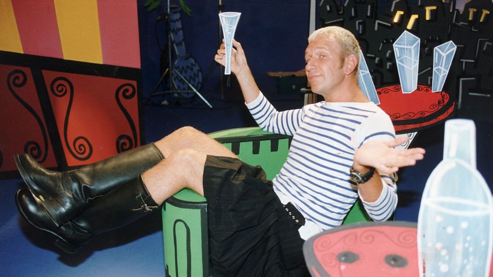 Jean Paul Gaultier adopted the striped sailor jersey as his personal uniform, going on to make it a house signature down to the bottle of his iconic scent (Credit: Rex Features) Jean Paul Gaultier adopted the striped sailor jersey as his personal uniform, going on to make it a house signature down to the bottle of his iconic scent (Credit: Rex Features)