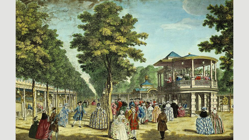 Company workers enjoyed numerous public holidays to relax, like people shown here in Vauxhall Gardens in 1751 (The Art Archive/Alamy) Company workers enjoyed numerous public holidays to relax, like people shown here in Vauxhall Gardens in 1751 (The Art Archive/Alamy)