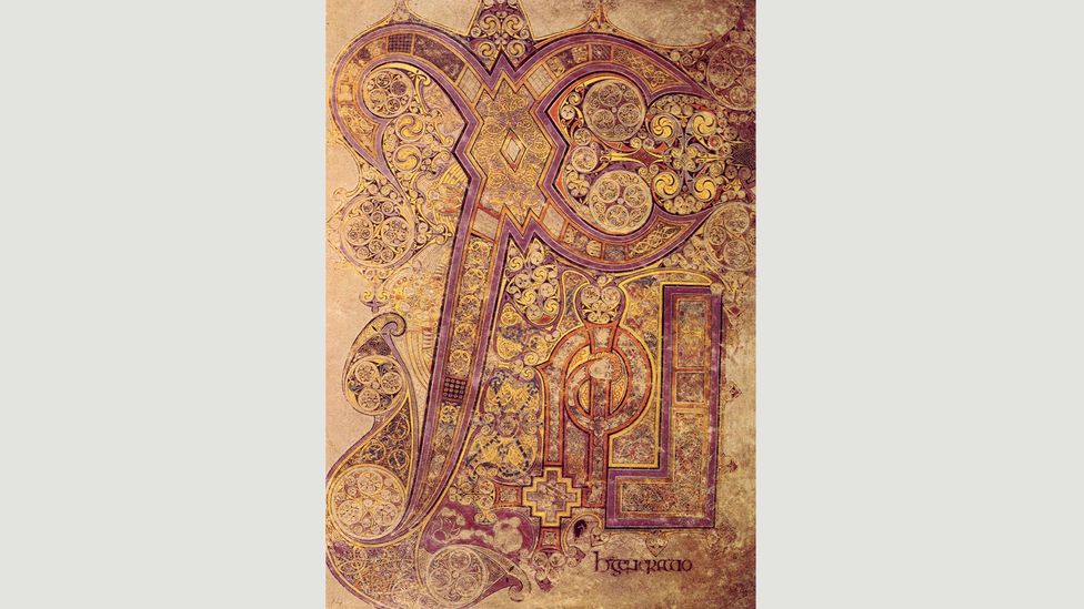 The most famous page is known as Chi Rho, which are the first letters of the word ‘Christ’ in Ancient Greek (Credit: The Book of Kells)
