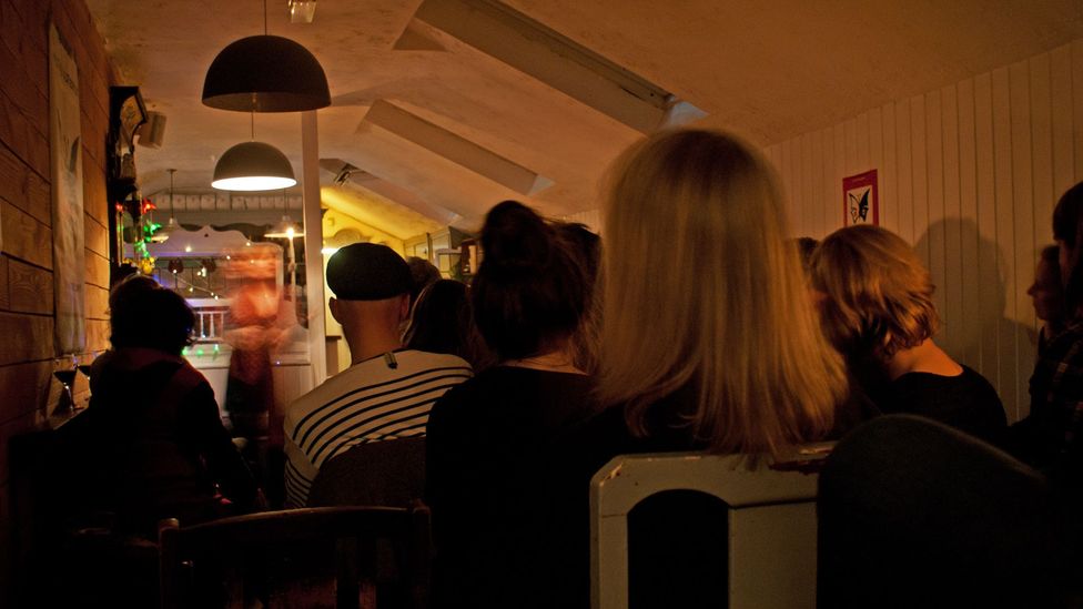 An eclectic crowd gathers to hear storytellers at Moth and Butterfly (Credit: Rory Boland) An eclectic crowd gathers to hear storytellers at Moth and Butterfly (Credit: Rory Boland)