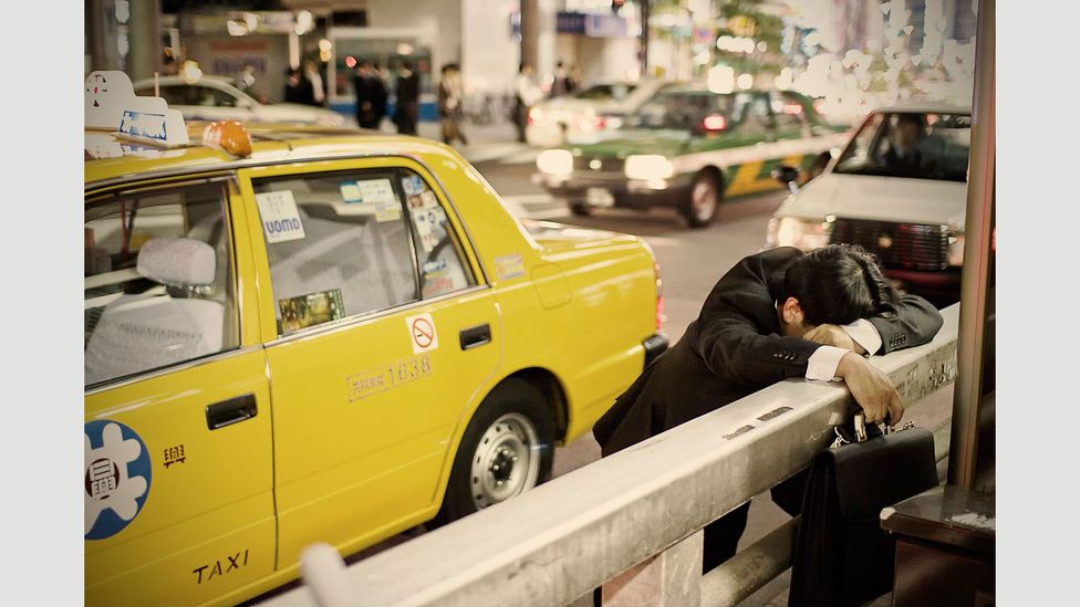 Anthropologist Brigitte Steger has found that Japanese society tends to be more tolerant of catching sleep in public - a concept known as inemuri (Credit: Adrian Storey/Uchujin)