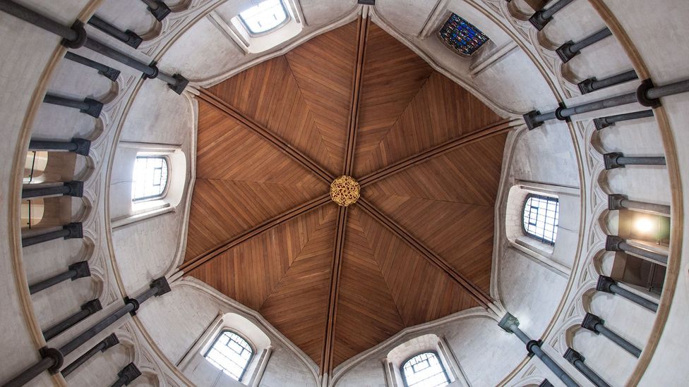 Round spaces, like the church’s 12th-century nave, naturally draw your eye upwards (Credit: Amanda Ruggeri)