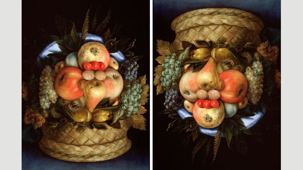 Reversible Head With Basket of Fruit (circa 1590) by Giuseppe Arcimboldo
