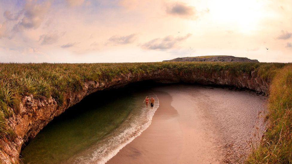 Hidden Beach is accessible through a 24m-long tunnel (Credit: Justin Lewis/Getty)