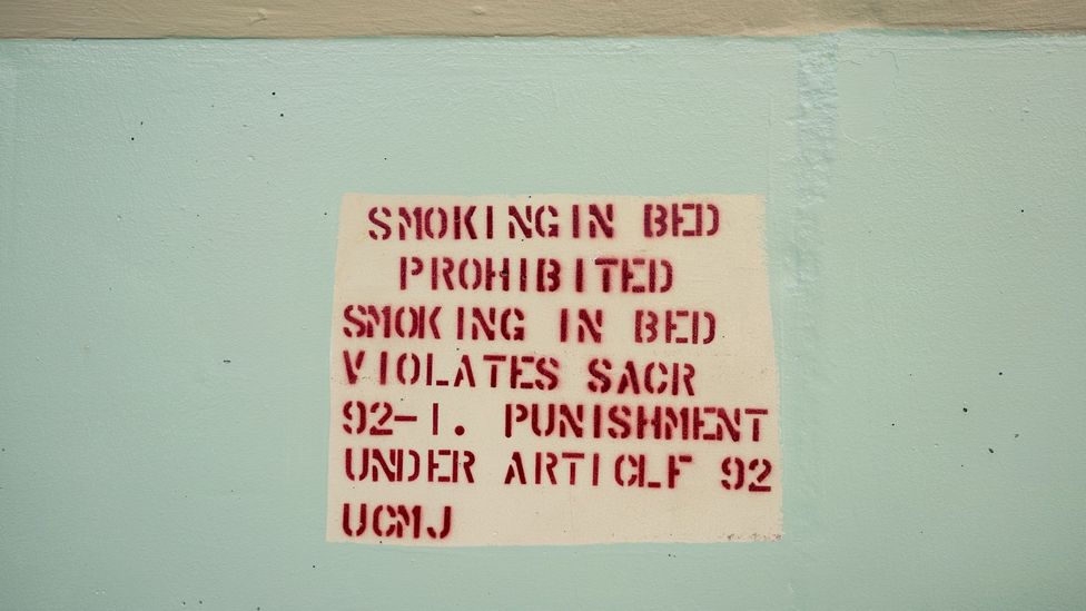 The underground base required its own rules and regulations (Credit: Chris Hinkle) The underground base required its own rules and regulations (Credit: Chris Hinkle)
