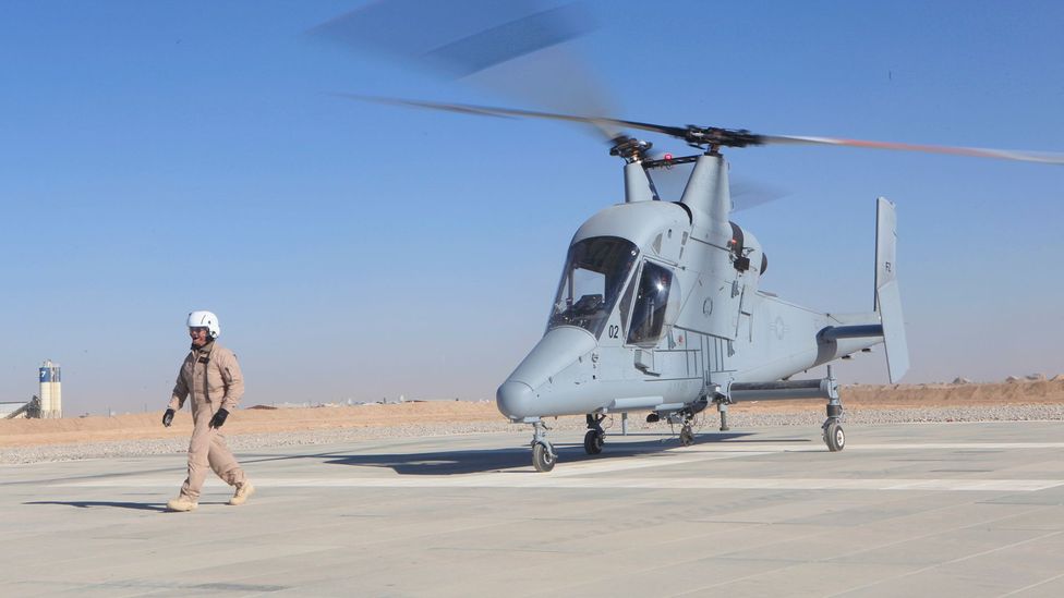 Kaman's KMax helicopter has carried out trials without a pilot in the cockpit (Credit US DoD/Wikimedia) Kaman's KMax helicopter has carried out trials without a pilot in the cockpit (Credit US DoD/Wikimedia)