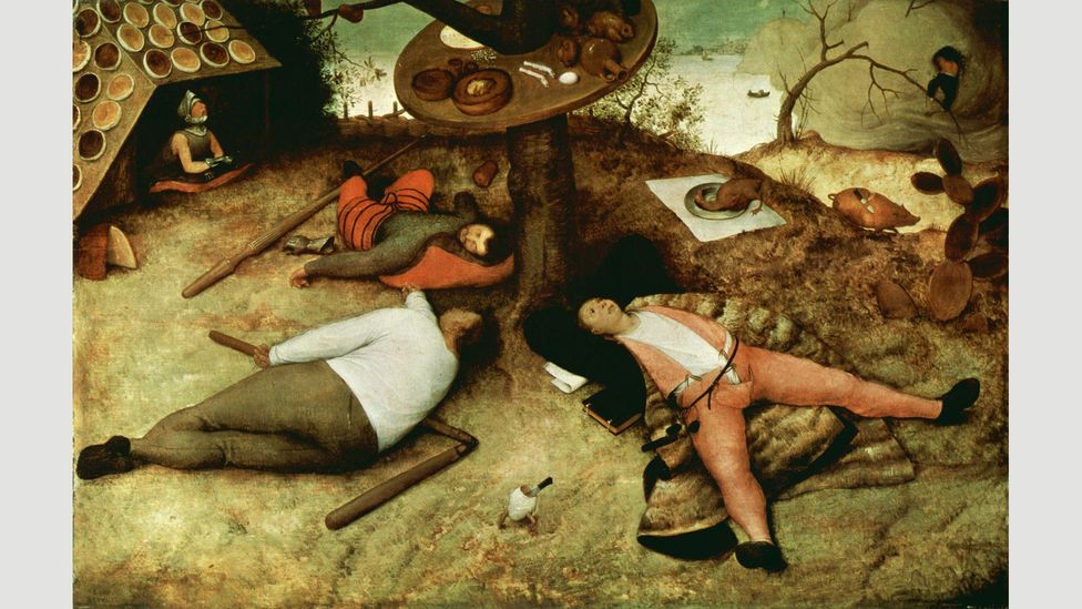 The Land of Cockaygne, as imagined by Pieter Brueghel, was a land of fun and equality – and no work