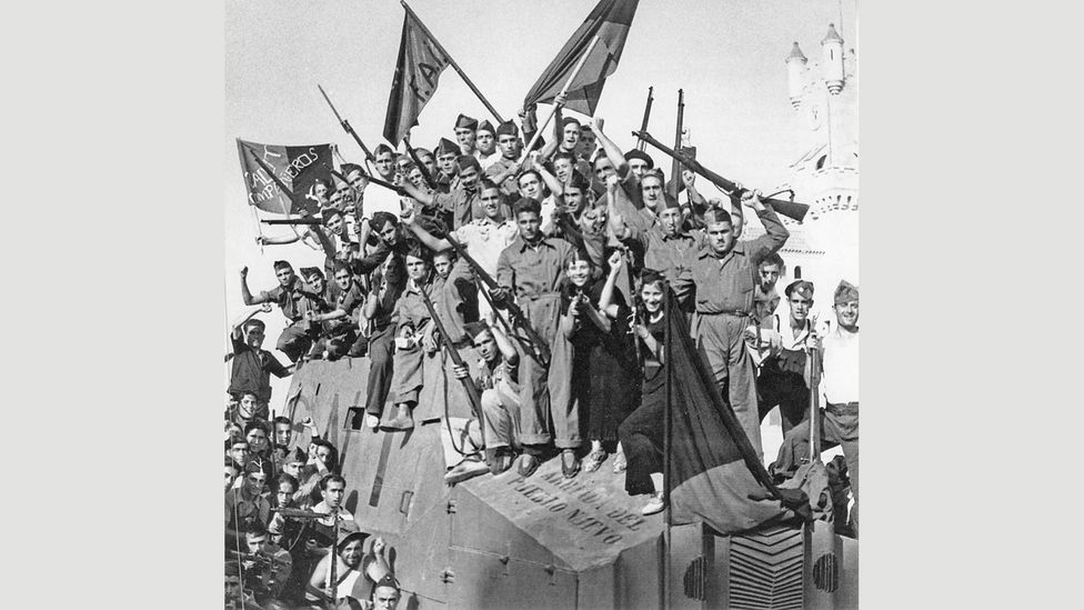 Anarchists tried to set up a version of a ‘utopian’ society in Barcelona during the Spanish Civil War, one which suspended authority and rank (Credit: Pictorial Press Ltd/Alamy) Anarchists tried to set up a version of a ‘utopian’ society in Barcelona during the Spanish Civil War, one which suspended authority and rank (Credit: Pictorial Press Ltd/Alamy)