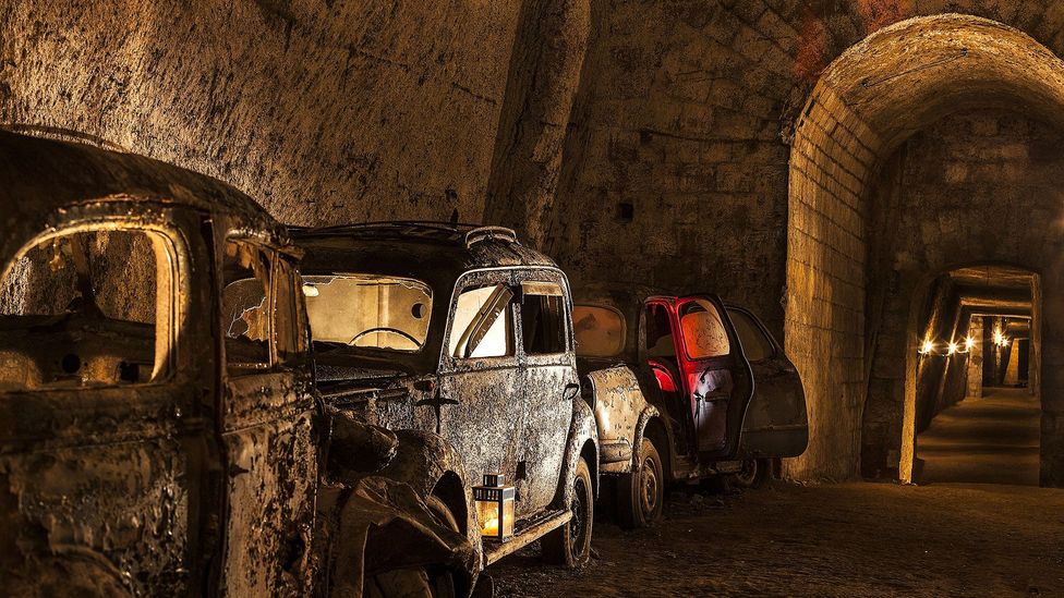 Ancient passageways filled with vintage cars were recently rediscovered (Credit: Vittorio Sciosia)