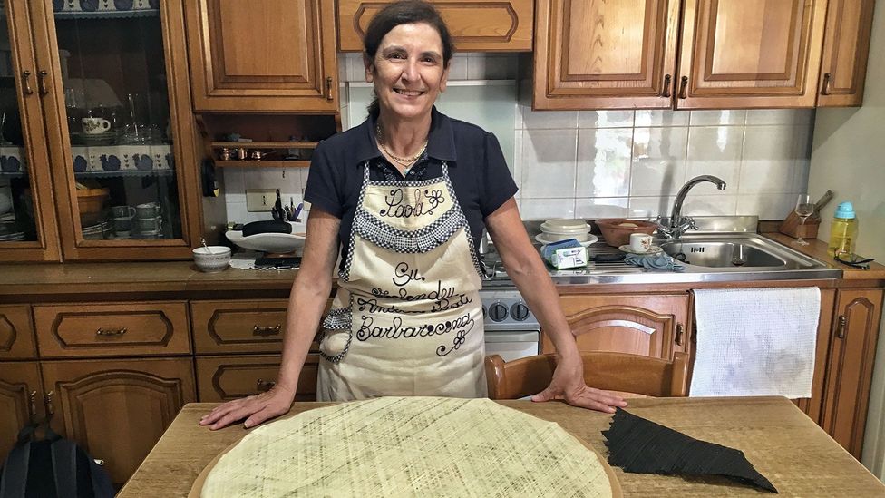 Paola Abraini, 62, wakes up at 7 am every day to prepare the pasta (Credit: Eliot Stein)
