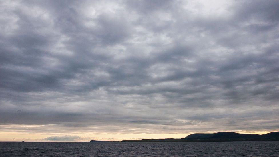 The boat journey to St Kilda from the Isle of Skye takes 3.5 hours – often under moody skies like these. (Credit: Amanda Ruggeri) The boat journey to St Kilda from the Isle of Skye takes 3.5 hours – often under moody skies like these. (Credit: Amanda Ruggeri)