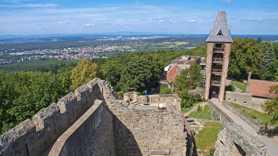 Shrouded in folklore, the Castle Frankenstein overlooks the city of Darmstadt (Credit: allOver images / Alamy Stock Photo) Shrouded in folklore, the Castle Frankenstein overlooks the city of Darmstadt (Credit: allOver images / Alamy Stock Photo)