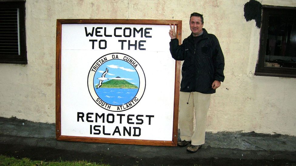 In 2007, he visited the remote island of Tristan da Cunha (Credit: Jorge Sanchez) In 2007, he visited the remote island of Tristan da Cunha (Credit: Jorge Sanchez)