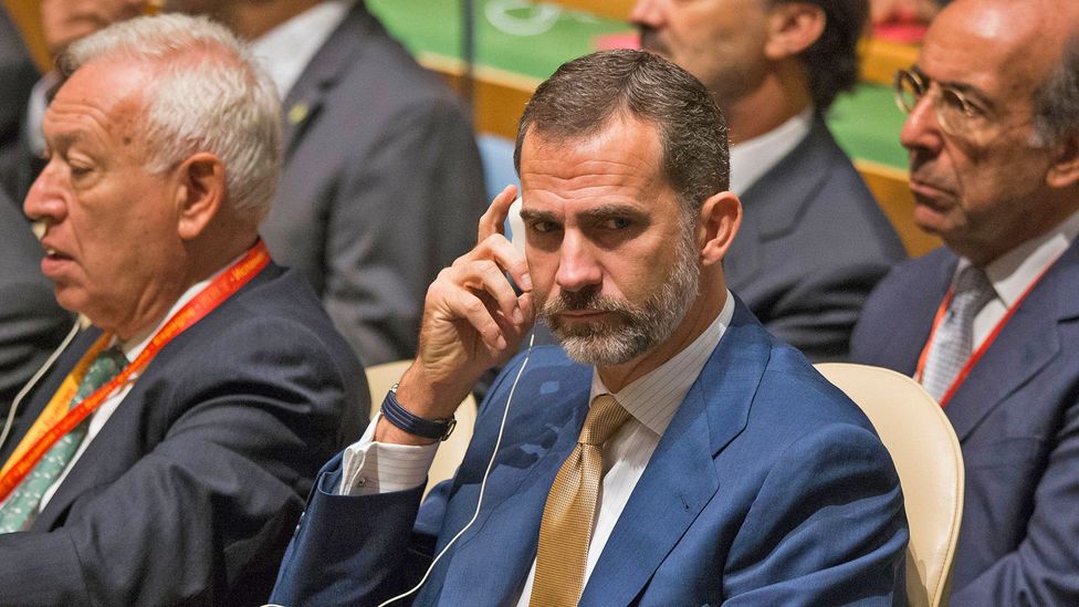 Spanish King Felipe VI listens to a translation at the UN (Credit: Alamy) Spanish King Felipe VI listens to a translation at the UN (Credit: Alamy)